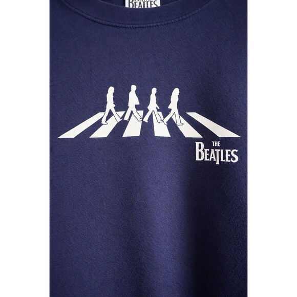 The Beatles Abbey Road Navy Blue Fleece Crew Neck Graphic Sweatshirt Women’s SM - Picture 3 of 3